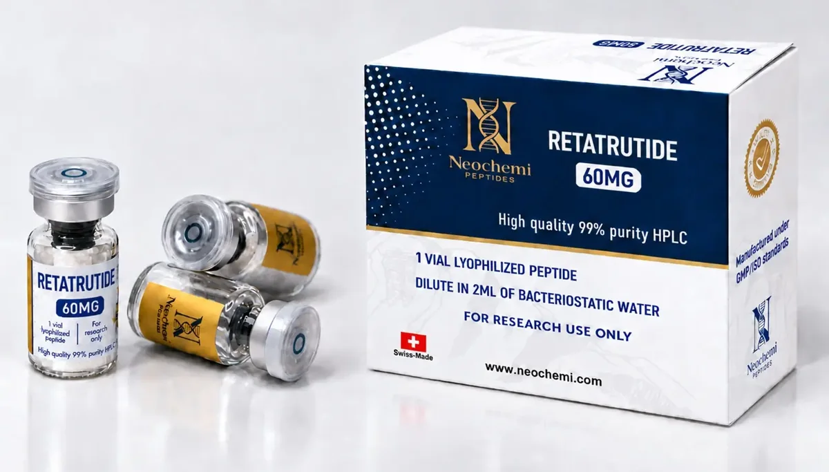Frasco e caixa de Retatrutida 60 mg