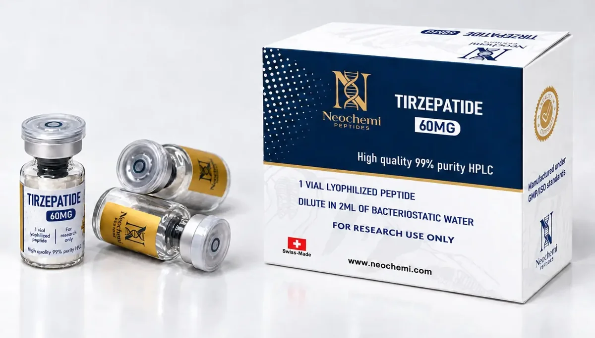 Frasco e caixa de Tirzepatida 60 mg